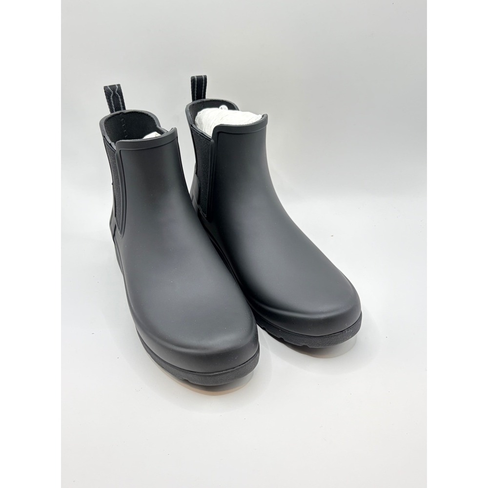 Hunter Womens Refined Chelsea Boot Black Matte Rubber Rain Boot WFS2201RMA US 7